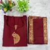 Murugan Vel Embroidered Chettinad Cotton Kurti Set with Dupatta | Festive Ethnic Suit for Women - Image 5