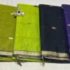 Narayanpet Mercerized Cotton Saree with Classic Striped Pallu & Temple Weave Border | 100% Original Lightweight Daily & Office Wear Saree