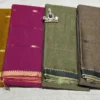 Narayanpet Mercerized Cotton Saree with Classic Striped Pallu & Temple Weave Border | 100% Original Lightweight Daily & Office Wear Saree - Image 2