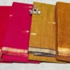Narayanpet Mercerized Cotton Saree with Classic Striped Pallu & Temple Weave Border | 100% Original Lightweight Daily & Office Wear Saree - Image 4