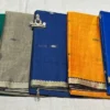 Narayanpet Mercerized Cotton Saree with Classic Striped Pallu & Temple Weave Border | 100% Original Lightweight Daily & Office Wear Saree - Image 6