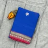 Narayanpet Pure Cotton Saree with Embroidered Flower Butta | Temple Zari Border Handloom Saree with Running Blouse (6.2M) - Image 11