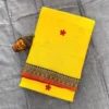 Narayanpet Pure Cotton Saree with Embroidered Flower Butta | Temple Zari Border Handloom Saree with Running Blouse (6.2M) - Image 12