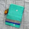 Narayanpet Pure Cotton Saree with Embroidered Flower Butta | Temple Zari Border Handloom Saree with Running Blouse (6.2M) - Image 13