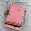 Narayanpet Pure Cotton Saree with Embroidered Flower Butta | Temple Zari Border Handloom Saree with Running Blouse (6.2M) - Image 17
