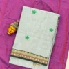 Narayanpet Pure Cotton Saree with Embroidered Flower Butta | Temple Zari Border Handloom Saree with Running Blouse (6.2M) - Image 2