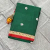 Narayanpet Pure Cotton Saree with Embroidered Flower Butta | Temple Zari Border Handloom Saree with Running Blouse (6.2M) - Image 4