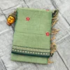 Narayanpet Pure Cotton Saree with Embroidered Flower Butta | Temple Zari Border Handloom Saree with Running Blouse (6.2M) - Image 8
