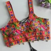 Navratri Gamthi Kutchi Work Halter Neck Blouse with Real Cowrie Shells & Back Dori Tie-Up - Image 5