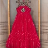 Navratri Leheriya Georgette Anarkali Gown with Kutchi Patchwork Yoke - Image 3