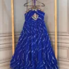 Navratri Leheriya Georgette Anarkali Gown with Kutchi Patchwork Yoke - Image 5