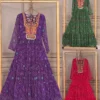 Navratri Special Bandhani Print Georgette Anarkali Gown with Kutchi Patch Work & 12 Meter Heavy Flair (Adjustable 38"-44") - Image 2