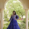 Navratri Special Bandhani Print Georgette Anarkali Gown with Kutchi Patchwork & Mirror Detailing | 12 Meter Heavy Flair Festive Gown - Image 7