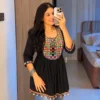Navratri Special Gamthi Work Short Kurti for Women – Heavy Rayon Peplum Tunic with Real Mirror & Kodi Lace (M to XXL) - Image 2