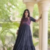 Navratri Special Kora Cotton Gown with Real Mirror & Multi-Thread Embroidery - Image 3