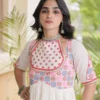 Navratri Special Kora Cotton Gown with Real Mirror & Multi-Thread Embroidery - Image 5