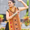 Navratri Special Kutchi Embroidered Kurti Panel with Flared Skirt Set | Gujarati Garba Dandiya Outfit (Free Size)