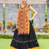 Navratri Special Kutchi Embroidered Kurti Panel with Flared Skirt Set | Gujarati Garba Dandiya Outfit (Free Size) - Image 4