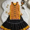 Navratri Special Kutchi Embroidered Kurti Panel with Flared Skirt Set | Gujarati Garba Dandiya Outfit (Free Size) - Image 5