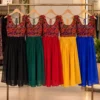 Navratri Special Mirror Work Georgette High-Slit Kurti | Sleeveless Festive Flared Long Kurta - Image 2