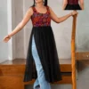 Navratri Special Mirror Work Georgette High-Slit Kurti | Sleeveless Festive Flared Long Kurta - Image 7