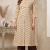Office Wear Pure Cotton A-Line Long Kurti with Button Down Slit - Image 2