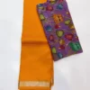 Original Handloom Mangalagiri Pattu Saree – Traditional Nizam Zari Border with Extra Kalahasthi Pen Kalamkari Blouse - Image 11