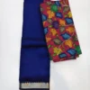 Original Handloom Mangalagiri Pattu Saree – Traditional Nizam Zari Border with Extra Kalahasthi Pen Kalamkari Blouse - Image 15