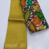 Original Handloom Mangalagiri Pattu Saree – Traditional Nizam Zari Border with Extra Kalahasthi Pen Kalamkari Blouse - Image 17
