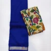 Original Handloom Mangalagiri Pattu Saree – Traditional Nizam Zari Border with Extra Kalahasthi Pen Kalamkari Blouse - Image 2