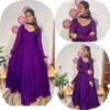 Party Wear Floor-Length Gown with Dupatta – Real Mirror & Pearl Lace Neck with 4-Meter Flair (Sizes S–3XL) - Image 14