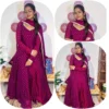 Party Wear Floor-Length Gown with Dupatta – Real Mirror & Pearl Lace Neck with 4-Meter Flair (Sizes S–3XL) - Image 16