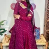 Party Wear Floor-Length Gown with Dupatta – Real Mirror & Pearl Lace Neck with 4-Meter Flair (Sizes S–3XL) - Image 6