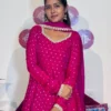 Party Wear Floor-Length Gown with Dupatta – Real Mirror & Pearl Lace Neck with 4-Meter Flair (Sizes S–3XL) - Image 9