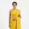 Plain Raw Silk Halter Neck Blouse – Backless Dori Tie-Up Sleeveless Padded Saree Blouse - Image 2
