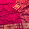 Plain Viscose Chiffon Georgette Saree | Running Blouse with Zari Pallu - Image 7