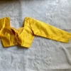 Plain Yellow Raw Silk Sweetheart Blouse with Elbow Sleeves | Ready to Wear Back Dori Saree Blouse - Image 2
