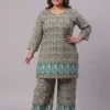 Plus Size Cotton Printed Co-Ord Set for Women | Ethnic Kurti with Palazzo Pant Set (3XL to 6XL)