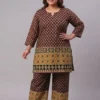 Plus Size Cotton Printed Co-Ord Set for Women | Ethnic Kurti with Palazzo Pant Set (3XL to 6XL) - Image 15