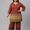 Plus Size Cotton Printed Co-Ord Set for Women | Ethnic Kurti with Palazzo Pant Set (3XL to 6XL) - Image 2