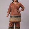Plus Size Cotton Printed Co-Ord Set for Women | Ethnic Kurti with Palazzo Pant Set (3XL to 6XL) - Image 7