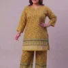 Plus Size Cotton Printed Co-Ord Set for Women | Ethnic Kurti with Palazzo Pant Set (3XL to 6XL) - Image 8