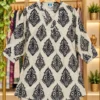 Plus Size Pure Cotton A-Line Tunic Kurti (Size 40-48) with V-Neck Placket | Breathable Daily Wear & Workwear Printed Short Top Under 600