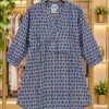 Plus Size Pure Cotton A-Line Tunic Kurti (Size 40-48) with V-Neck Placket | Breathable Daily Wear & Workwear Printed Short Top Under 600 - Image 3