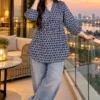Plus Size Pure Cotton A-Line Tunic Kurti (Size 40-48) with V-Neck Placket | Breathable Daily Wear & Workwear Printed Short Top Under 600 - Image 5