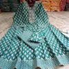 Plus Size Pure Cotton Anarkali Kurti Pant Dupatta Set (7XL to 10XL / Bust 54–60) | Flared Big Size Suit Set - Image 17