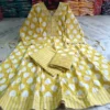 Plus Size Pure Cotton Anarkali Kurti Pant Dupatta Set (7XL to 10XL / Bust 54–60) | Flared Big Size Suit Set - Image 7