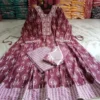 Plus Size Pure Cotton Anarkali Kurti Pant Dupatta Set (7XL to 10XL / Bust 54–60) | Flared Big Size Suit Set - Image 8