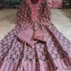 Plus Size Pure Cotton Printed Anarkali Kurti Pant Dupatta Set (3XL to 6XL) | Flared Ethnic Suit Set - Image 11