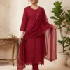 Premium 17Kg Rayon Embroidered Kurti Pant Set with Dupatta | Cutwork Hem Straight Suit with Nazmin Dupatta - Image 11